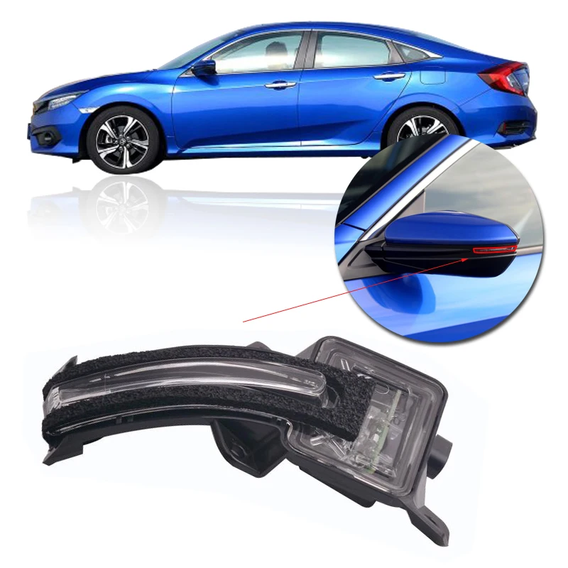 

CAPQX For CIVIC 2016 2017 FC1 FC7 Side rear view rearview mirror LED turn signal blink Indicator Light lamp 34350-TET-H11
