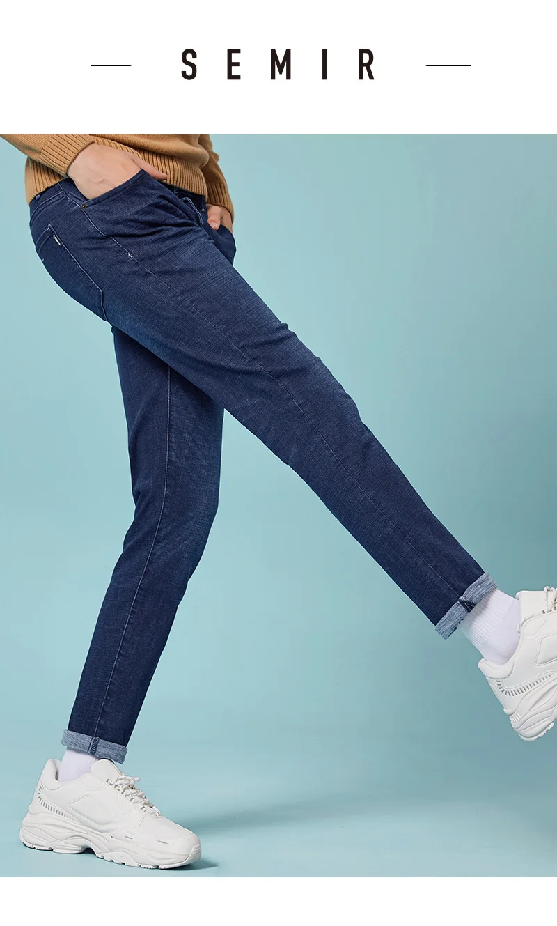SEMIR 2018 новые мужские стрейч повседневные джинсы брюки тонкие ноги большие размеры модные классические деловые мужские ковбойские длинные