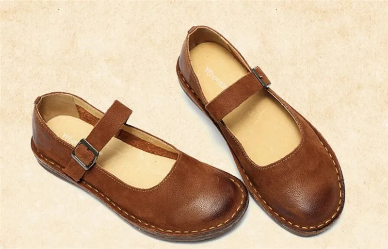 Whensinger- новая весенняя обувь с пряжкой buckle Strap Flats из натуральной кожи Модный дизайн 8567 повседневные кроссовки Женская обувь на плоской подошве