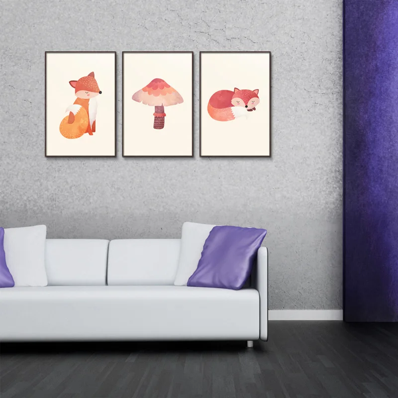 Animal-Dos-Desenhos-Animados-Dos-cervos-N-rdicos-simplificado-animais-p-ssaro-Canvas-Unframed-Sem-Moldura (1)