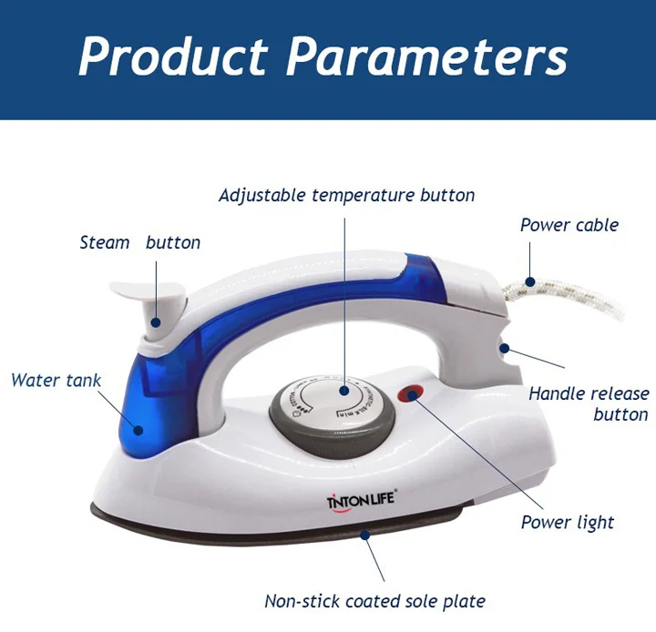 TINTON LIFE мини портативный складной электрический паровой утюг с 3 передачами тефлоновая опорная плита ручной Утюг для домашнего путешествия