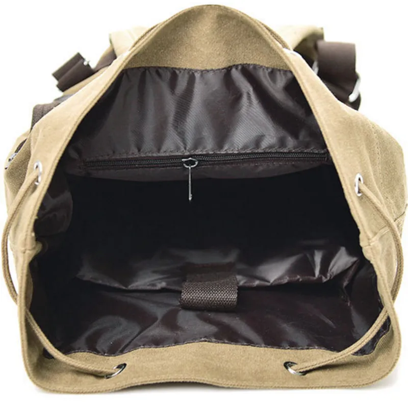 Male Foldable Canvas Bucket Rucksack Tactical Military Backpack Travel Hiking Army Bags Mountaineer