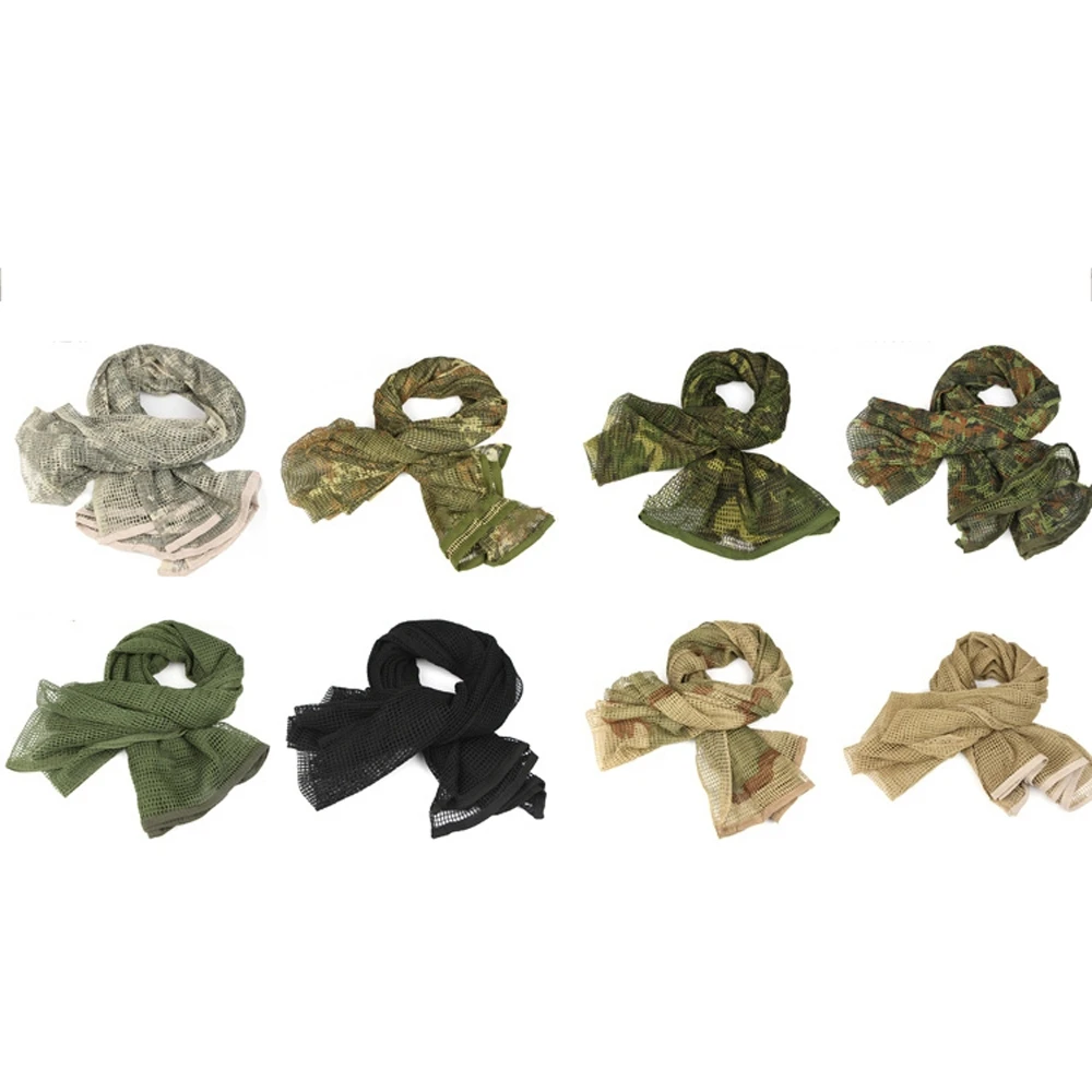 

Hiking Scarves Military Camouflage Tactical Men Sport Scarf Cycling Fishing Mask Sniper Mesh Face Veil Windproof Bandana