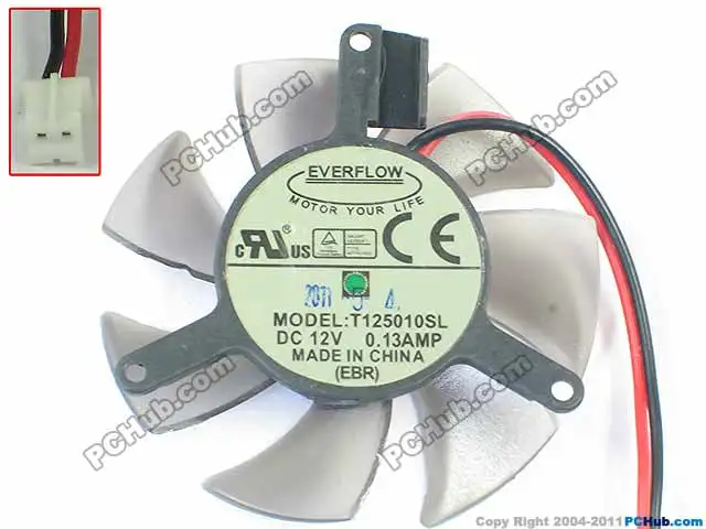 Вентилятор охлаждения сервера EVERFLOW T125010SL 12 В постоянного тока 0 13 А 2 провода|cooling