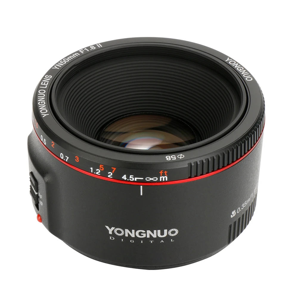 YONGNUO YN50mm F1.8 объектив YN50mm F1.8 II объектив EF 50 мм для Canon Большая диафрагма Авто фокус линзы для 700D 750D 800D 5D Mark II IV