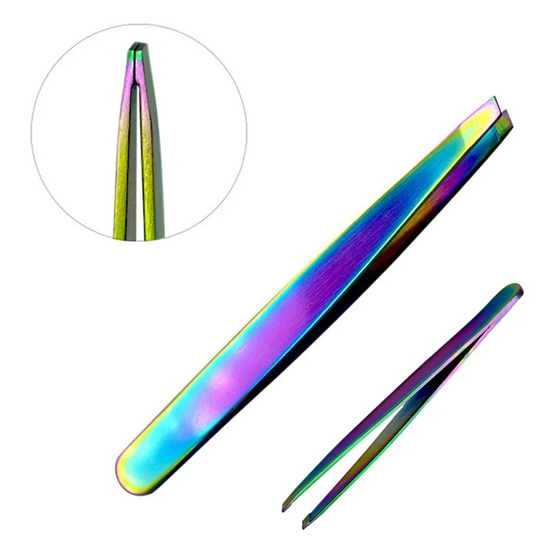 1PC Stainless Steel Color Titanium Eyebrow Pliers Face Hair Remover False Eyelashes Clip Electrophoresis Women Makeup Tools | Красота и