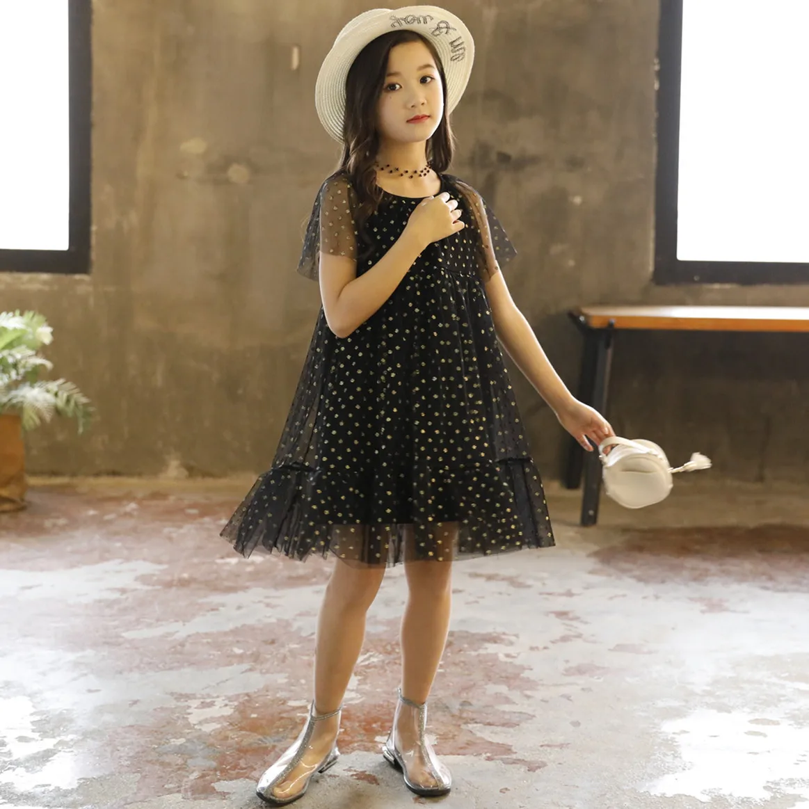 Новинка года; Летние вечерние платья принцессы в горошек для девочек; милое платье для маленьких девочек; детское Тюлевое платье; Vestido; Детские платья для подростков