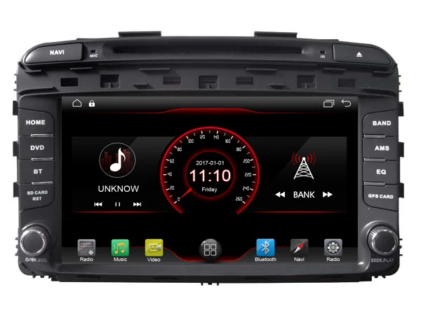 Top Navirider car dvd player multimedia autoradio android 8.1 wifi gps navigation screen for Kia Sorento 2016 audio headunits stereo 1