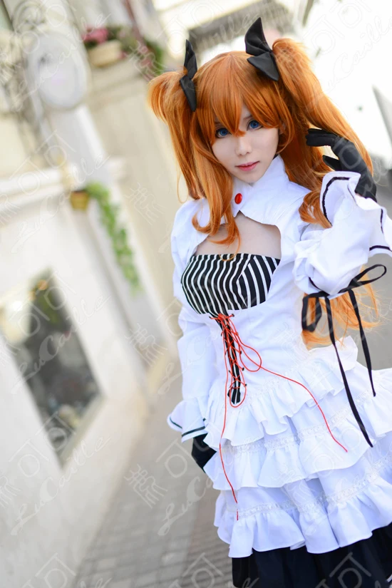 

EVA Asuka Soryu Asuka Langley Wigs Shikinami Soryu Asuka Rangure Orange Clip Ponytail Cosplay Wig