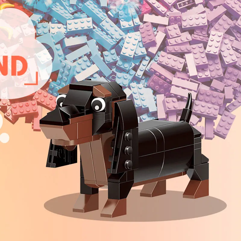 В наличии XINGBAO 18003 натуральная 620 шт. милый щенок четыре Puppys в одном наборе модель