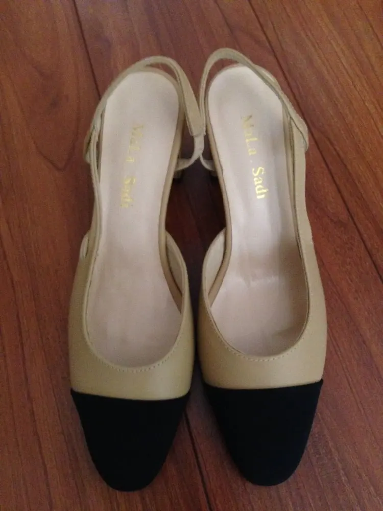 2018 Fashion Summer Office Lady Pumps High Quality Women's Genuine Leather Mid-Heels Close Toe Sandals Sexy Sweet Dress Shoes