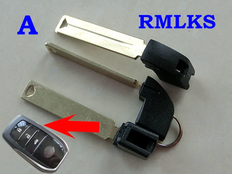 RMLKS 2 3 кнопки смарт-пульт дистанционного ключа чехол оболочка подходит для Toyota Camry Highlander RAV4 автомобильный брелок нерезанное лезвие