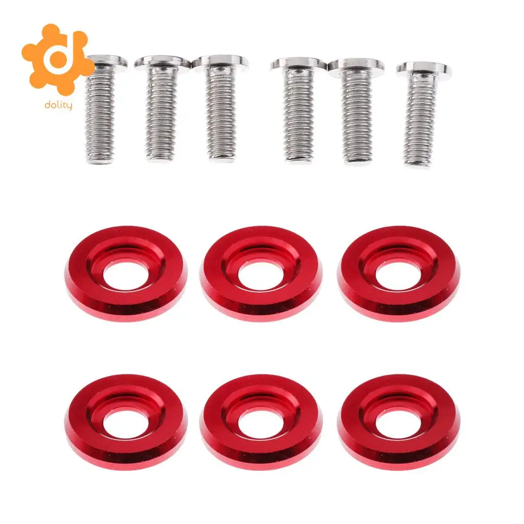 dolity 6 Set M6x20mm Aluminium License Plate Frame Bumper Bolt Screw Kits