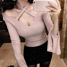 WHITNEY Ван сезон: весна–лето уличной моды Sexy выдалбливают Холтер Тонкий футболка Для женщин Футболки для девочек Футболки Топы корректирующие