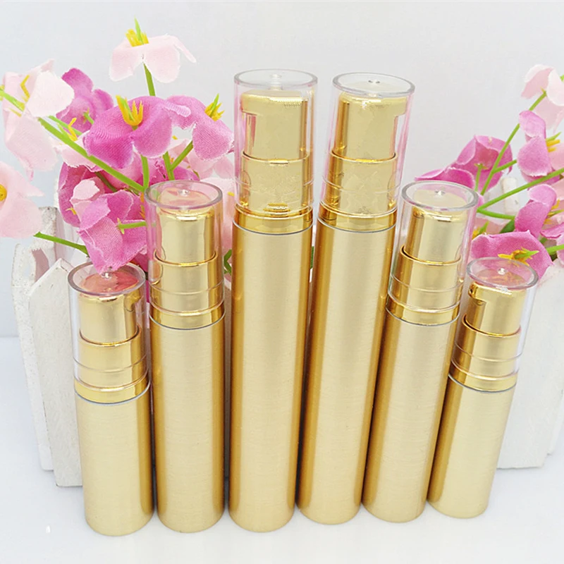 5/10/15/20ml gold airless cream pump container travel cosmetic lotion bottle with airless