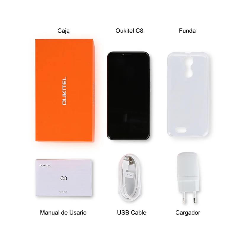 Oukitel C8 4G 5 дюйма 18:9 Экран Две камеры Android 7 0 MT6737 4 ядра две sim карты считывание