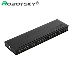 Mini HDMI Splitter 1x8 HDMI конвертер адаптер Усилители домашние HD переключатель 1 до 8 отображает 1.4 В 3D Full 4 К x 2 К 1080 P для HDTV XBOX PS4