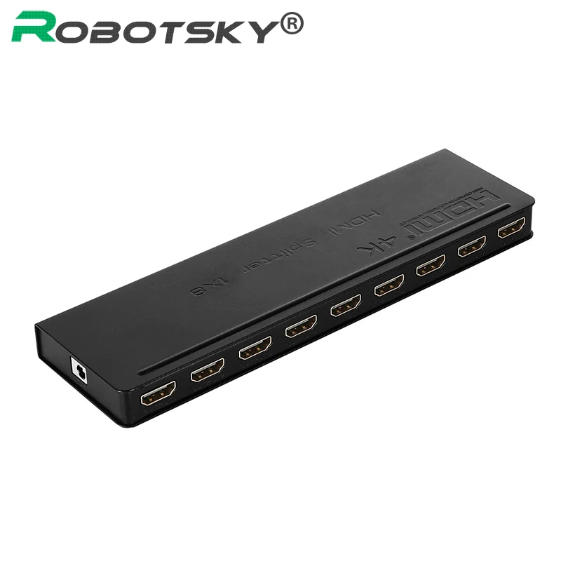 

Mini HDMI Splitter 1x8 HDMI Converter adapter Amplifier HD Switch 1 to 8 displays 1.4V 3D Full 4Kx2k 1080p for HDTV Xbox PS4