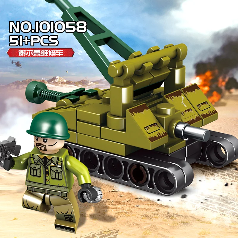 

M4 Sherman Medium Tank Building Blocks Compatible Legoed Empire Empires of steel Blokcs Military Series Children Toys Bricks