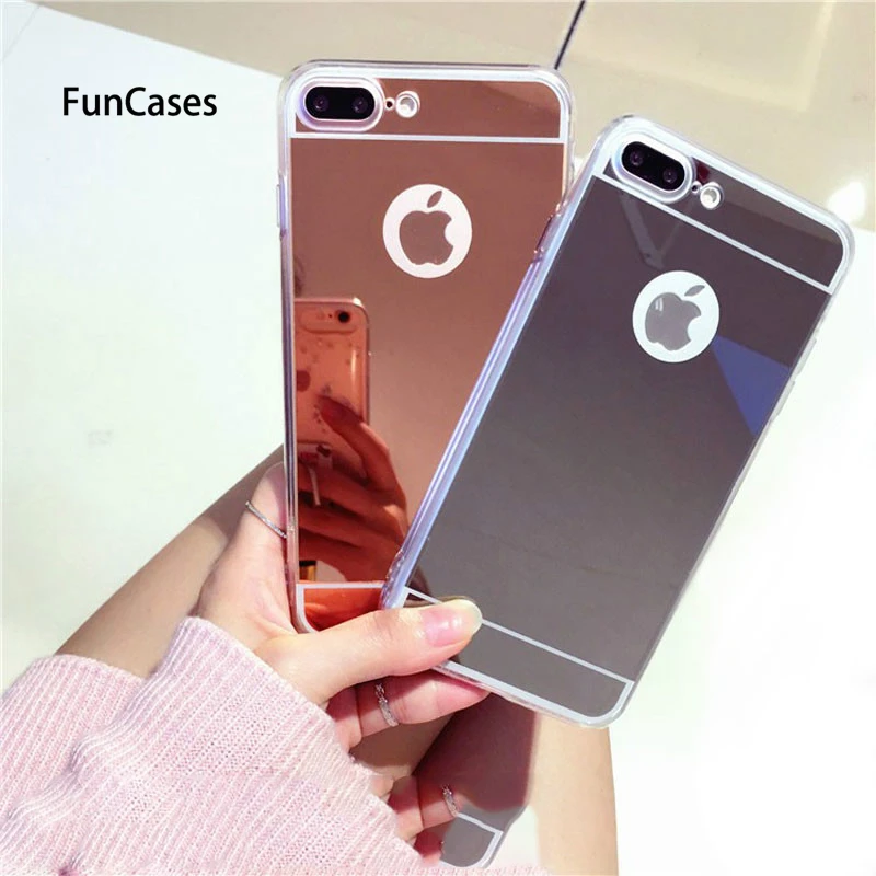 Роскошный цветной зеркальный эффект ТПУ чехол для iPhone 5 5S SE 6 S 7 8 Plus X Xs Max Xr задний