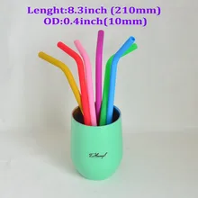 50 шт./партия, без БФА, силиконовый, для питья соломы, пищевой, детская соломенная изогнутая соломинка для кружек, фруктового сока и молочной соломы