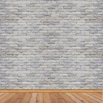 

Vintage Gray Brick Stone Wall Wood Floor Backgrounds Vinyl cloth Computer printed party backdrop