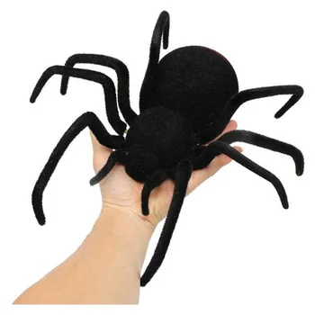 

Abbyfrank Electronic Realistic Plush Horror RC Creepy Spider Black Mini Model High Simulation Fake Trick Toys Halloween Gifts