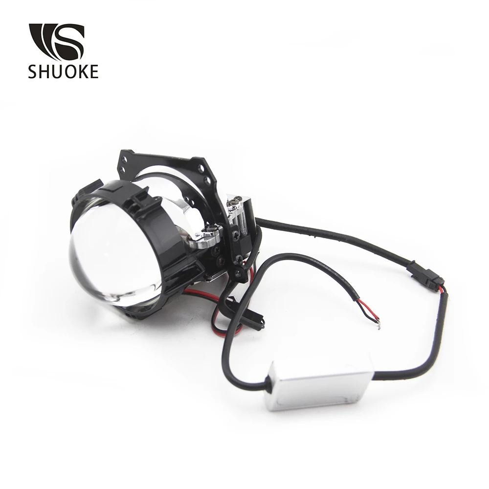 

SHUOKE Mini Bi-LED Projector Lens Light LED Chips 12V 6000K 50000 Hours Life Time Projector Lens Free Shipping 2 PCS For Sale