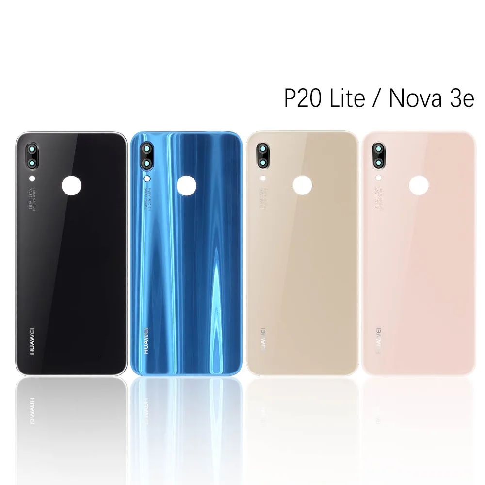 Стекло Задняя крышка для HUAWEI P20 Lite на батарею+ Стекло камеры ane-lx1 lx1 Nova 3e