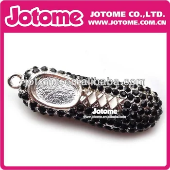

100pcs/ Fashion black Crystal Rhinestone sandals shoes Pendants Free Shipping