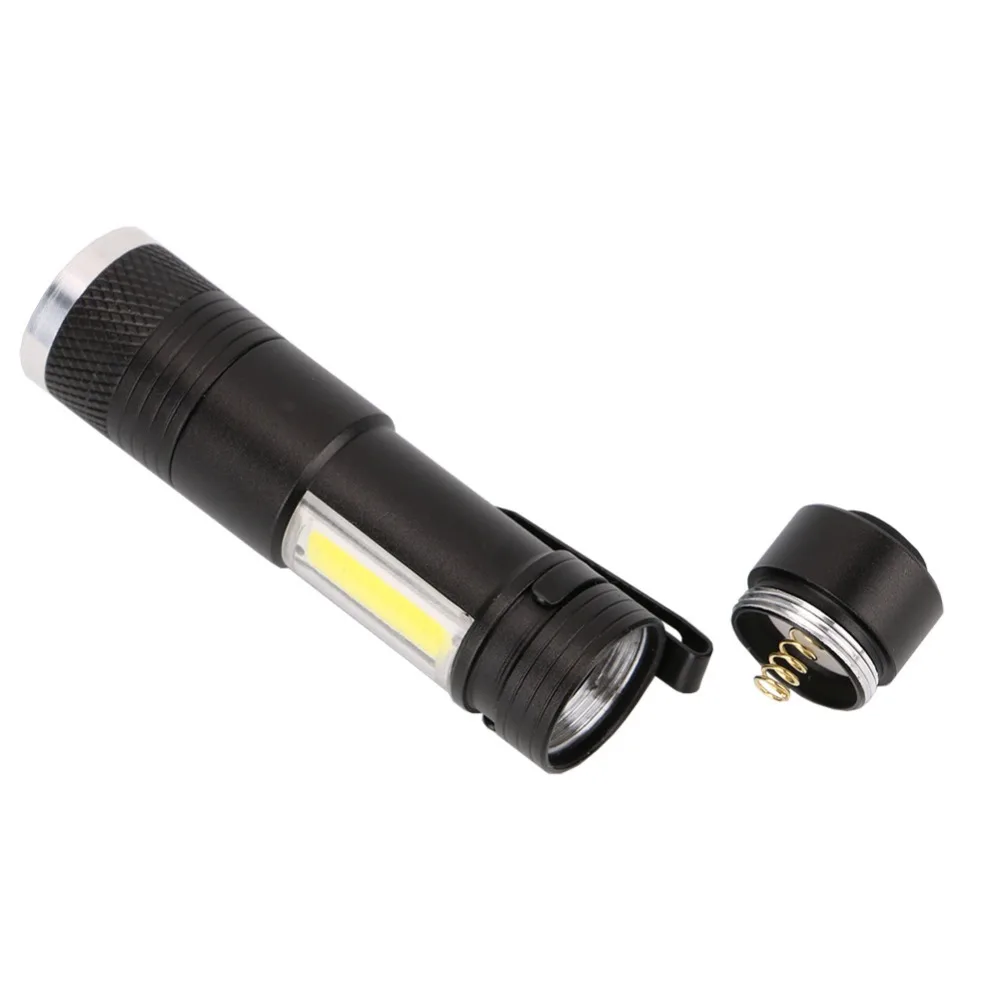 Портативный карманный мини-фонарик COB светодиодный фонарик с 4 режимами освещения, масштабируемый фонарь, водонепроницаемый фонарь с батареей АА или 14500