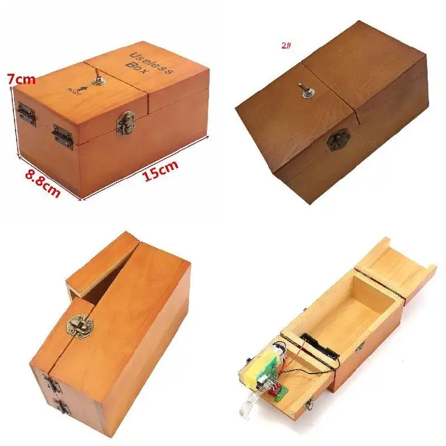 Electronic Useless Box Wooden Boy Girl Kid Interesting Pastime Machine Stress Reduction Funny Toy Desk Decoration Gifts 5