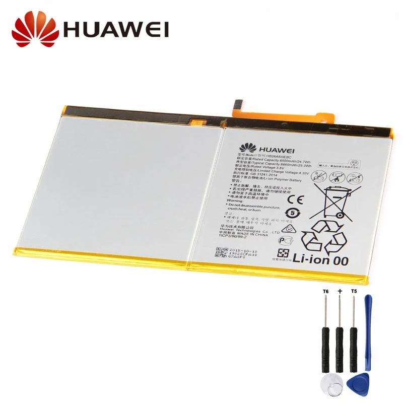 

Original Replacement Battery For HB26A510EBC Huawei MediaPad M2 10.1 flat cell M2-A01L M2-A01W Genuine Tablet Battery 6660mAh