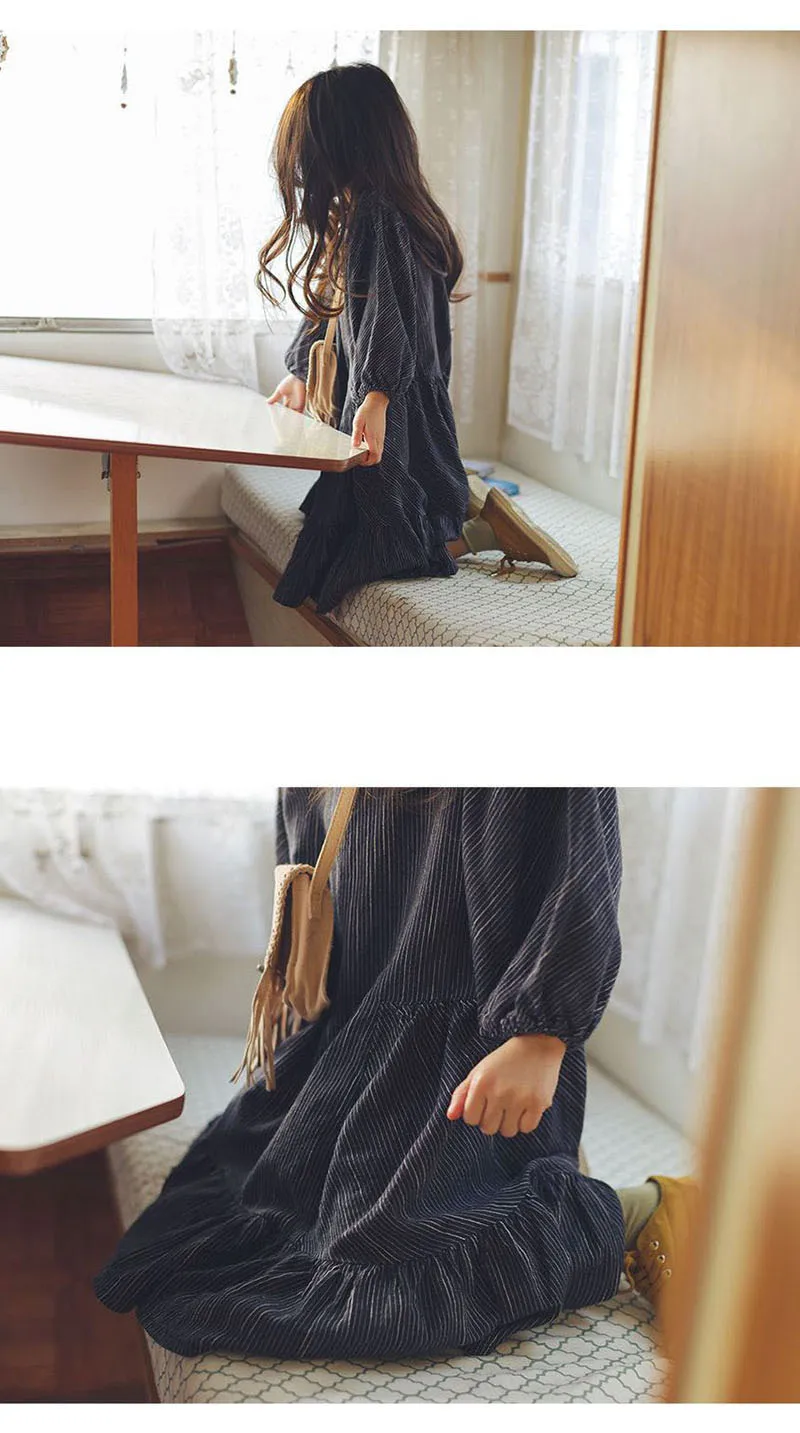 cotton linen ruffles korean kids clothes big children dresses girls new 2017 spring autumn baby girls dress lantern sleeve tops children clothing 2 3 4 5 6 7 8 9 10 11 12 13 14 15  years little  big  girls autumn dress  fashionable dresses ( (11)