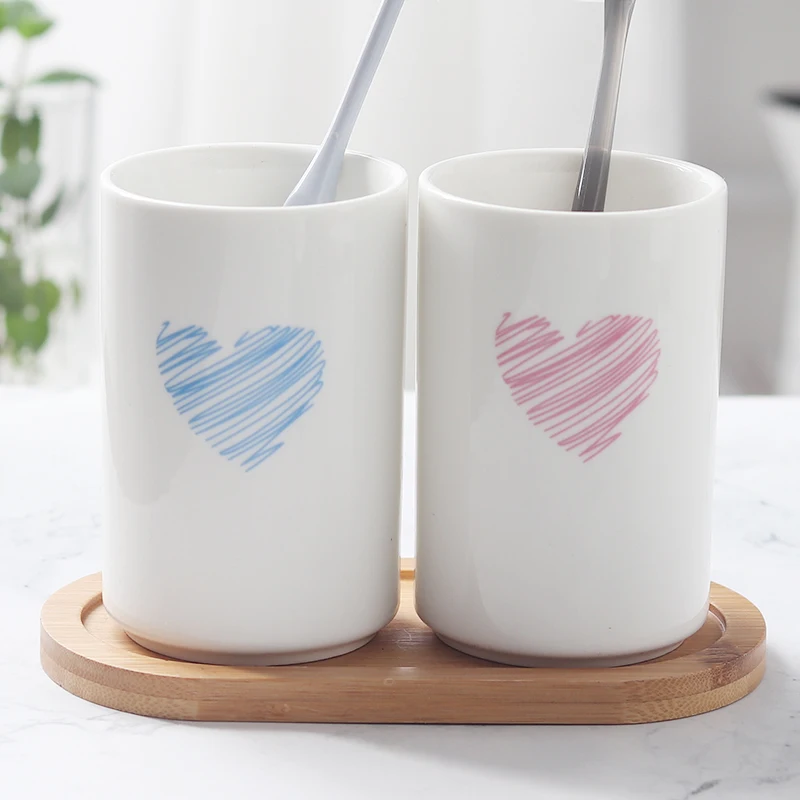 

Creative Toothbrush Holder Cup Wash Gargle Suit Cup Toothpaste Storage Box Decorative Water Mug Ceramic Bathroom Accessories 5