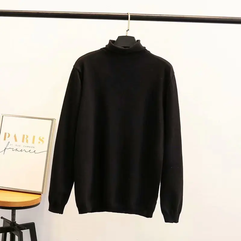 Sweater Turtleneck Pullovers Women Plus Size Casual Thin Solid Long Sleeve Knitted Sweaters 5 Colors KKFY3011 Sweater Turtleneck Pullovers Women Plus Size Casual Thin Solid Long Sleeve Knitted Sweaters 5 Colors KKFY3011