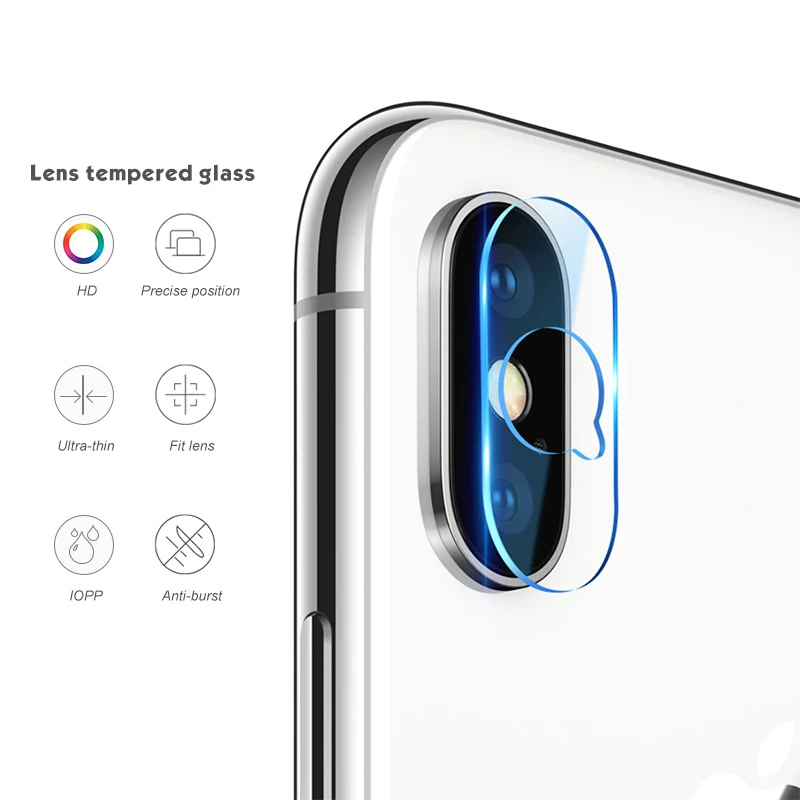 

Full Cover Back Camera Lens Tempered Glass For iPhone 8 7 Plus XS Max XR 10 X Screen Protector On For iPhone XS Max Protect Film