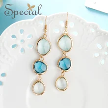 Специальный бренд, модные 925 пробы серебряные серьги-гвоздики с опалом, длинные серьги с жемчугом, ювелирные изделия, подарки для женщин S1809E