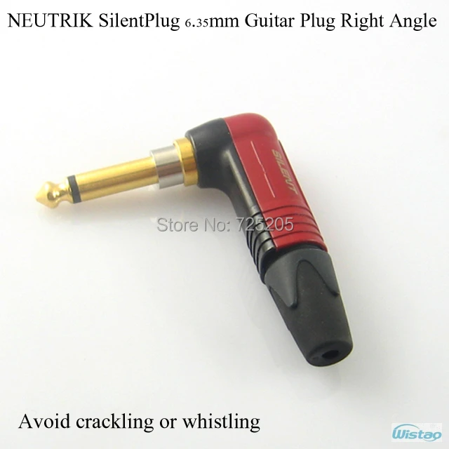 SilentPlug 6,35 мм 1/4 гитарный штекер NEUTRIK NP2X-AU-SILENT Швейцария литой корпус под прямым углом Красный аудио DIY