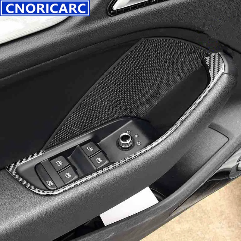 

CNORICARC Carbon Fiber Styling Door Armrest Handles Frame Cover Trim Sticker For Audi A3 8V 2014-18 Interior Accessories