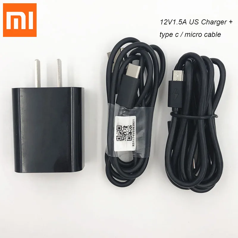 

Original XIAOMI 12V/1.5A fast Charger Adapter Micro TYPE C Data Cable For Mi 4 5 A2 6 7 8 Max 3 Mix3 A1 Redmi Note 5 4A 4X 6 Pro