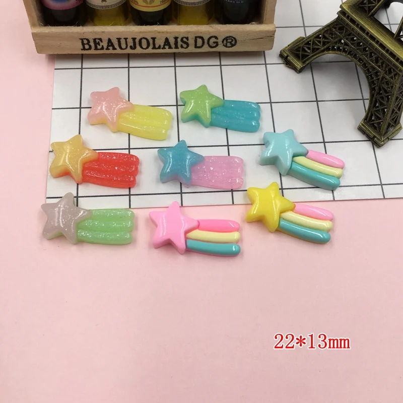 

Free Shipping!! Resin New Arrival Pastal Kawaii Rainbow Star for Crafts Making, Scrapbooking, DIY (22*13mm)