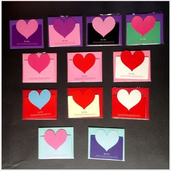 

Free shipping 100pcs children Greeting card heart Christmas cards with envelope greeting cards Love card