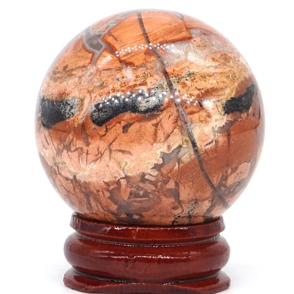 Natural Red Silver Leaf Jasper Ball Mineral Quartz Sphere Hand Massage Crystal Ball Healing Feng Shui Home Decor Accessory 40mm Stones Aliexpress