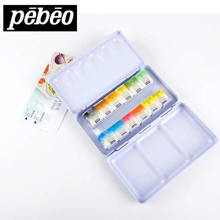 PEBEO акварель AQUARELLE тонкие твердые набор акварельных красок круглый металлический