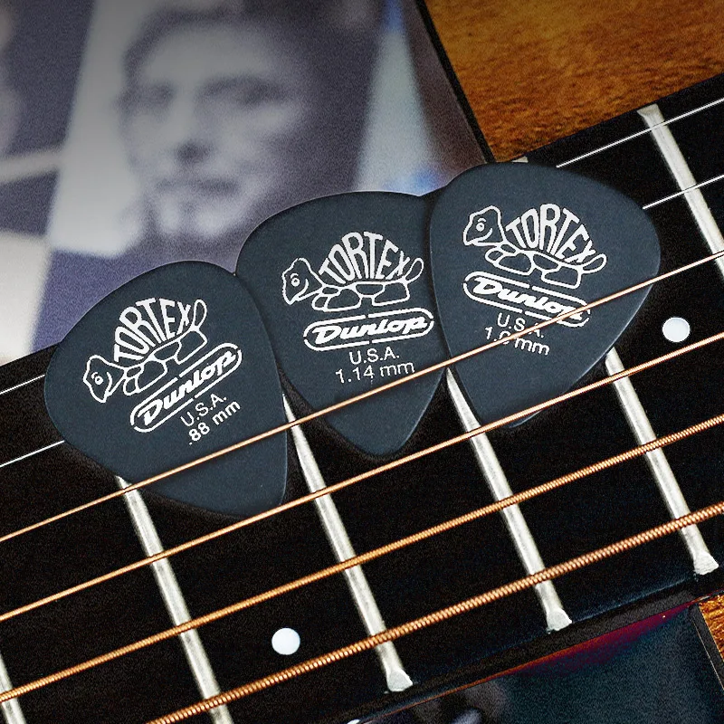 6pcs Dunlop Tortex Black Guitar Picks Bass Mediator Acoustic Electric