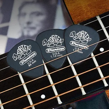 

6pcs Dunlop Tortex Black Guitar Picks Bass Mediator Acoustic Electric Accessories Classic Thickness 0.5/0.6/0.73/0.88/1.0/1.14mm