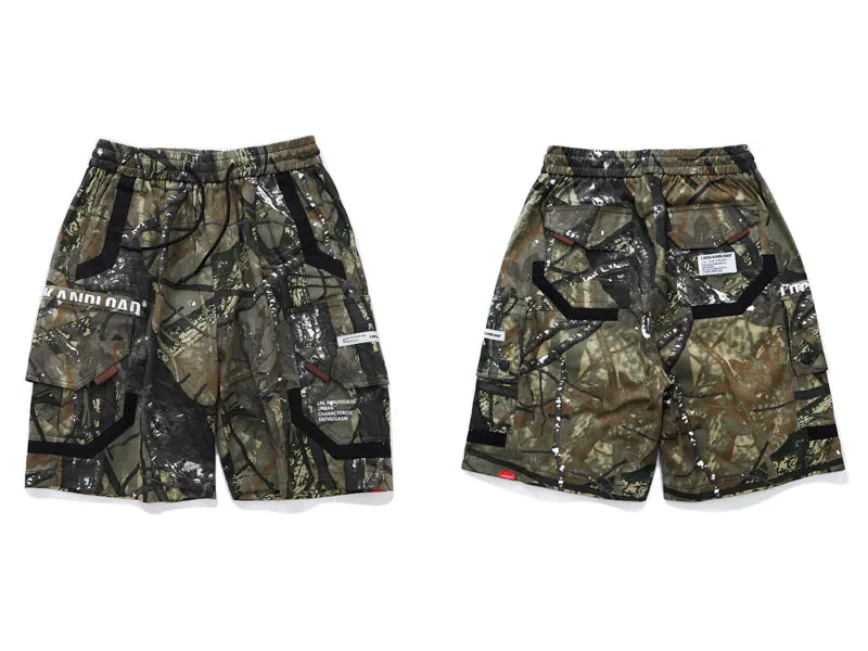 Color Block Multi Pockets Cargo Baggy Shorts 2