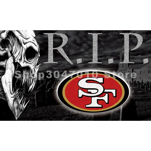 san francisco 49ers skull large outdoor 3 x 5ft banner flag 90x150cm