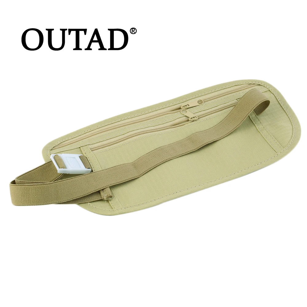 OUTAD Compact Cash Travel Passport Ticket Zipper Bag Safety Belt